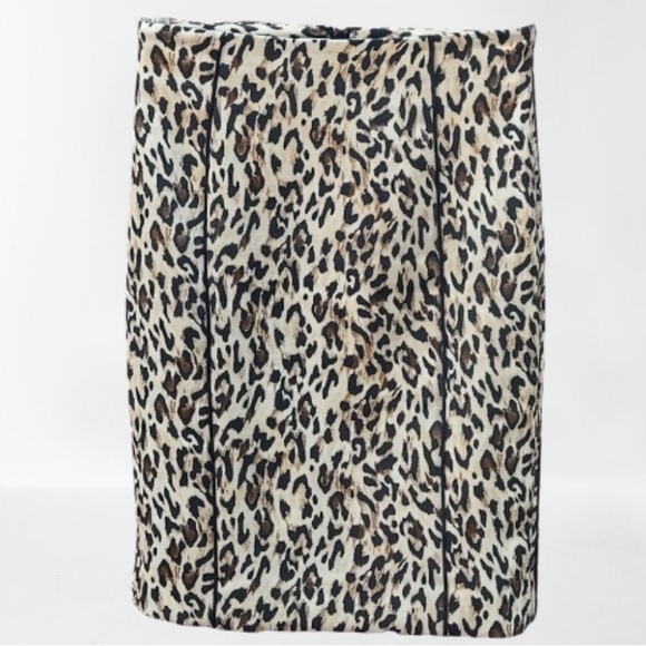 White House Black Market Leopard Print Pencil Skirt - Picture 5 of 16